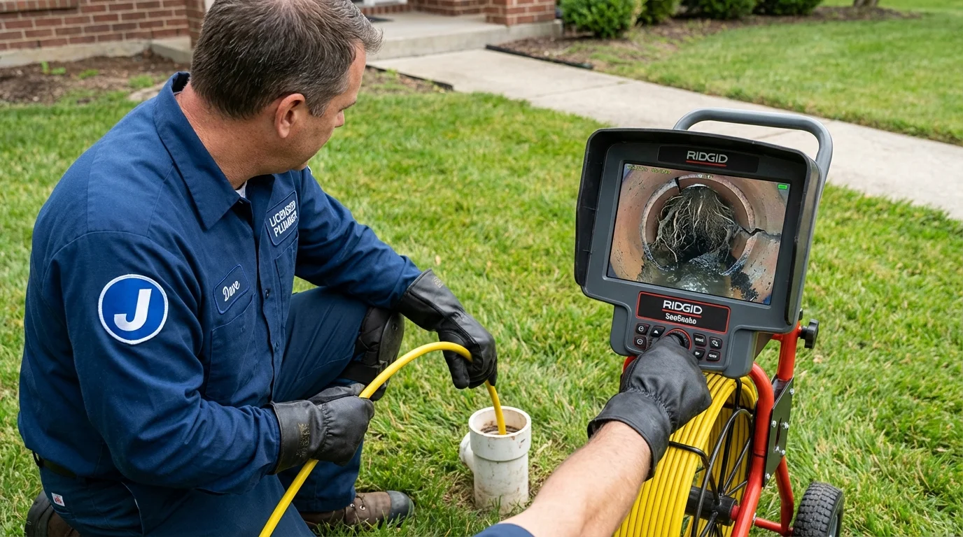 Sewer camera inspection being performed by Johns Plumbing LLC in Gunnison